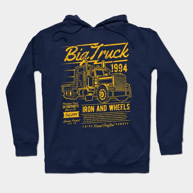 Big Truck Semi Iron And Wheels 1994 Auto Parts Hoodie by JakeRhodes